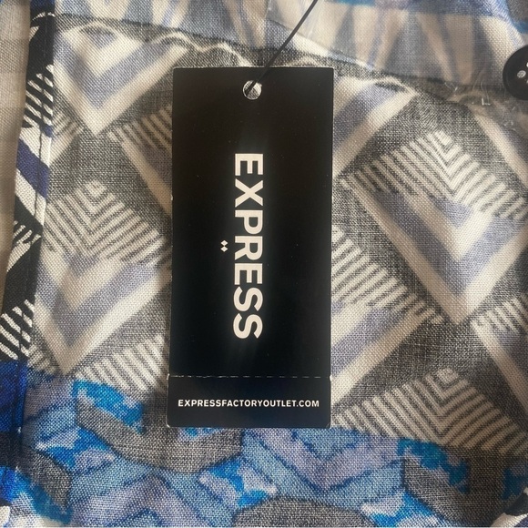 Express New Size L Blue and Black Romper Southwest Aztec Boho Festival Summer - Picture 8 of 9